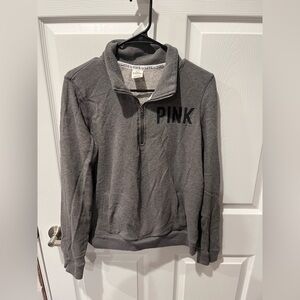 ‼️PINK Victoria's Secret Gray Quarter-Zip Sweatshirt